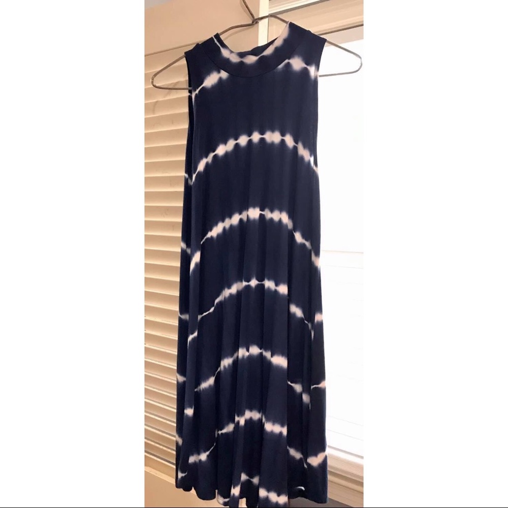 High-neck, sleeveless dress